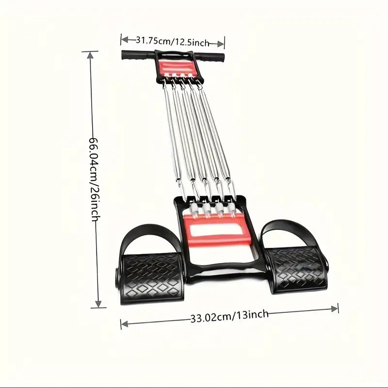 1Pc Multifunctional Spring Pedal Puller - Adjustable Fitness Tensioner(Black)