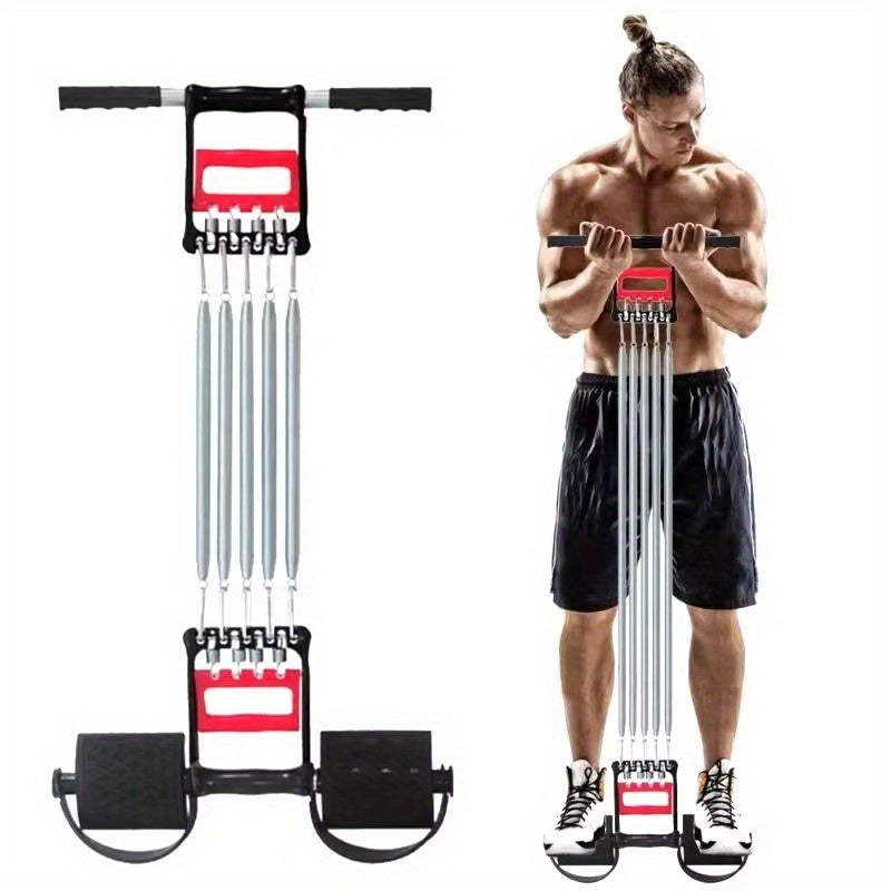 1Pc Multifunctional Spring Pedal Puller - Adjustable Fitness Tensioner(Black)