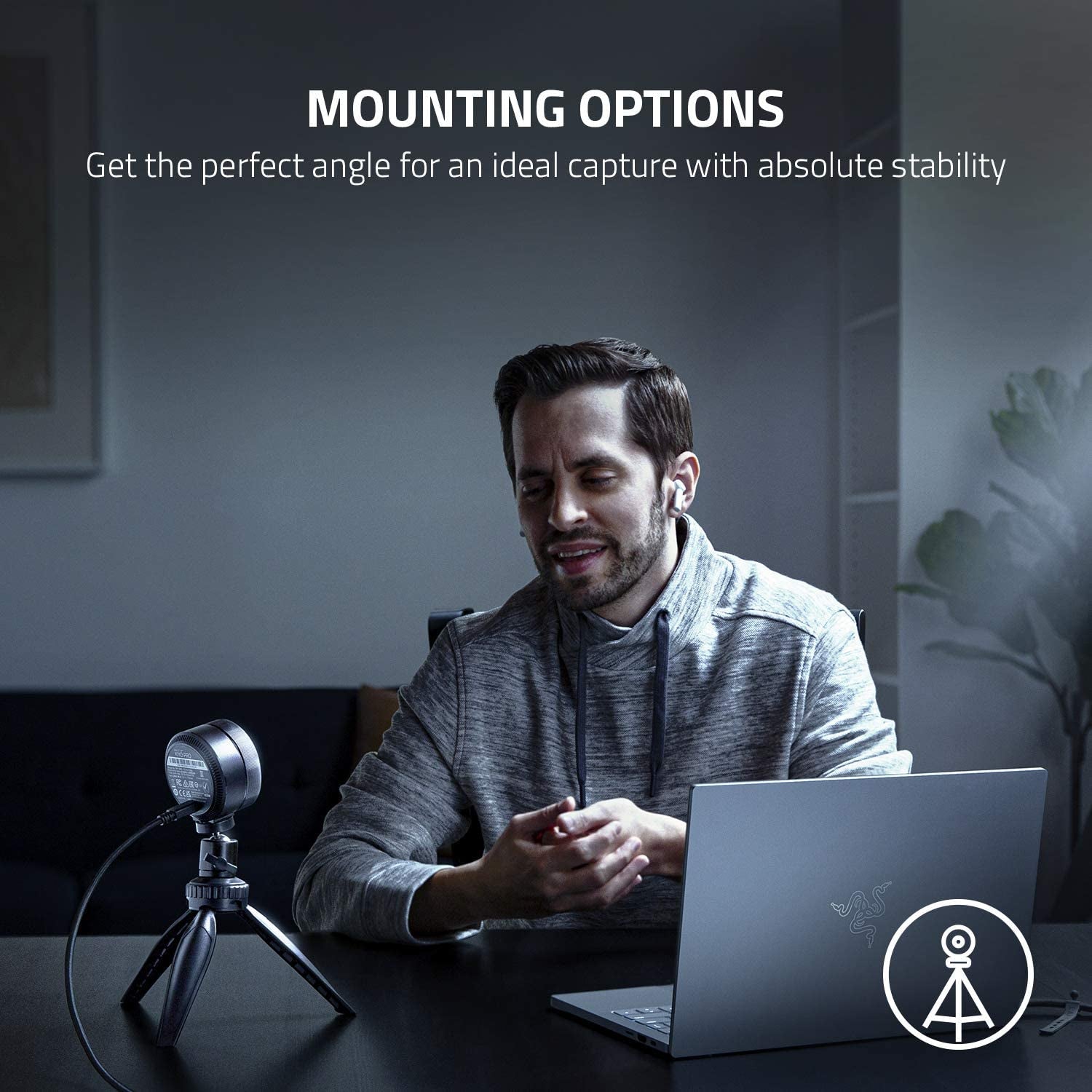 Razer Kiyo Pro Webcam for Streaming, Gaming, Video Calls: Full HD 1080P 60FPS - Adaptive Light Sensor - HDR Enabled - Wide Angle Lens with Adjustable FOV - Works with OBS, Xsplit, Twitch, Zoom, Teams