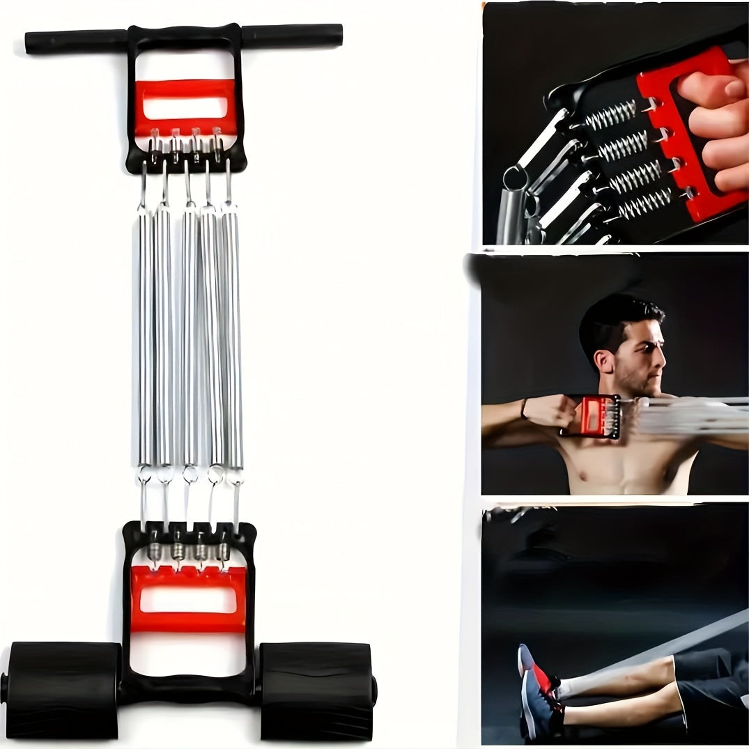 1Pc Multifunctional Spring Pedal Puller - Adjustable Fitness Tensioner(Black)