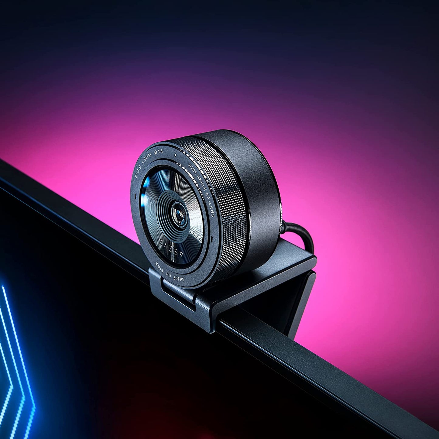 Razer Kiyo Pro Webcam for Streaming, Gaming, Video Calls: Full HD 1080P 60FPS - Adaptive Light Sensor - HDR Enabled - Wide Angle Lens with Adjustable FOV - Works with OBS, Xsplit, Twitch, Zoom, Teams