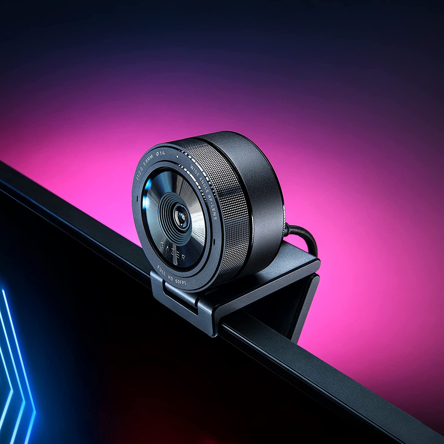 Razer Kiyo Pro Webcam for Streaming, Gaming, Video Calls: Full HD 1080P 60FPS - Adaptive Light Sensor - HDR Enabled - Wide Angle Lens with Adjustable FOV - Works with OBS, Xsplit, Twitch, Zoom, Teams